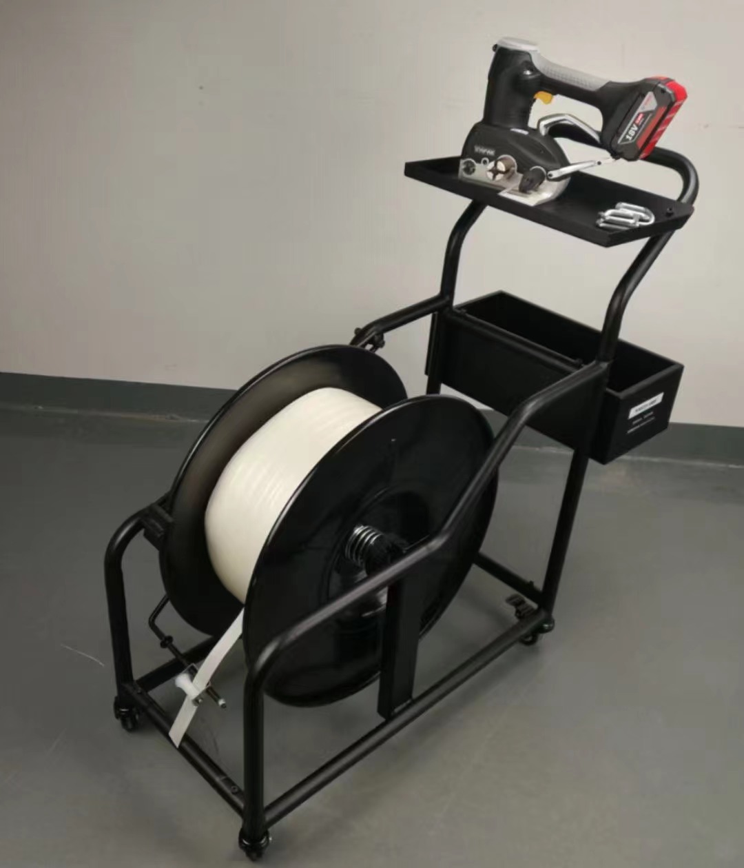 纤维带带盘车-打包带辅助支架工具小推车